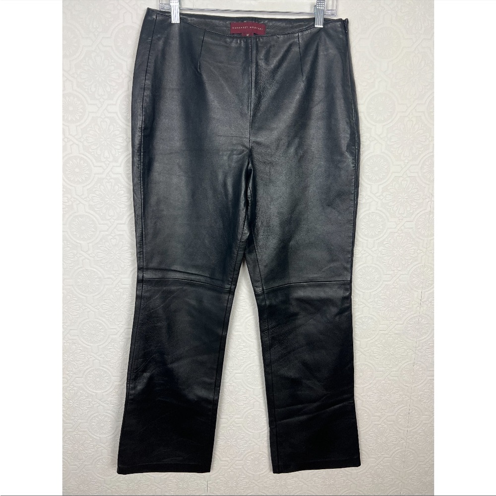 Margaret Godfrey 100% Leather Pants Black straight Bikercore